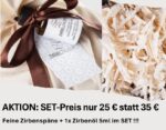 AKTION: SET-Preis nur 25 € statt 35 € = Zirbenspäne (1 kg)+Zirbenöl