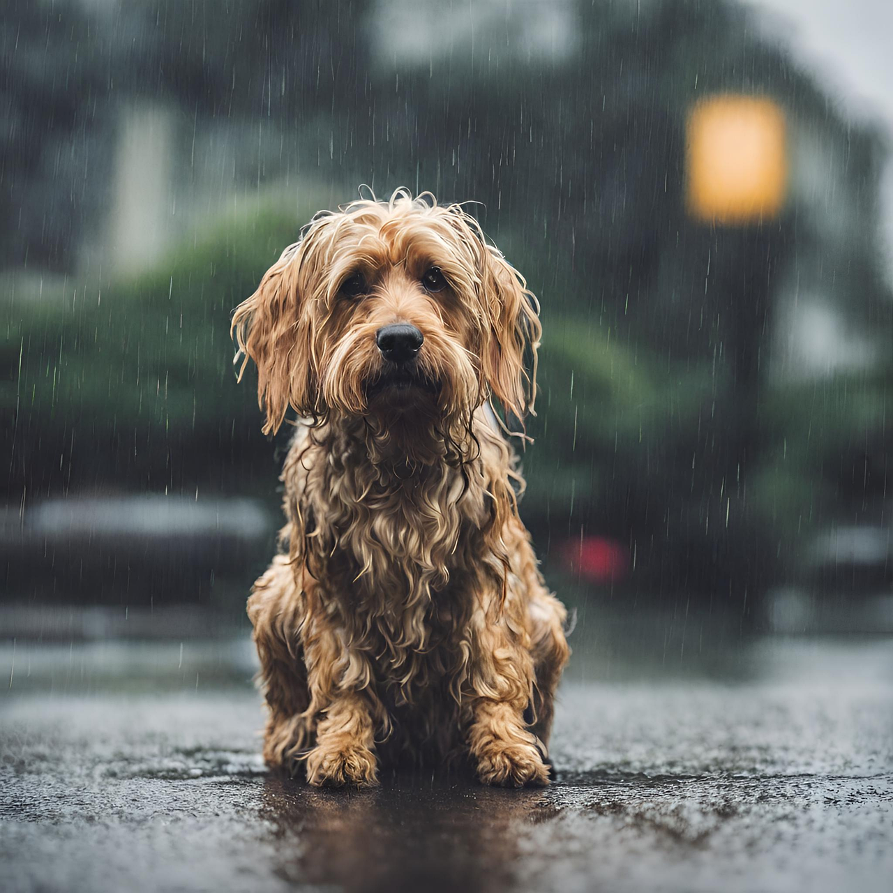 Hund im Regen (Bild von pixabay, Jackson Moccelin)
