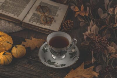 Teetasse, Buch und Herbstdeko, Image by Ylanite Koppens from Pixabay